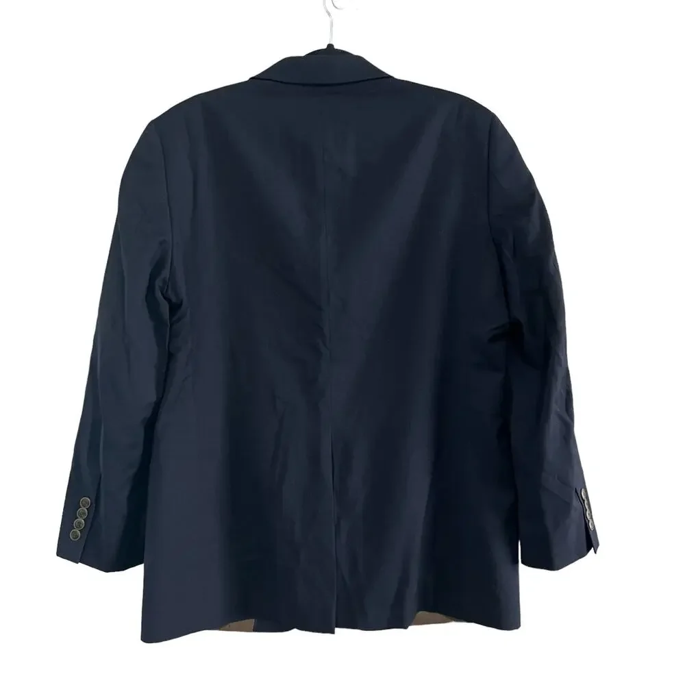Joseph & Feiss Gold Navy Solid Single Breasted 2 Button Sport Coat Blazer 40 R